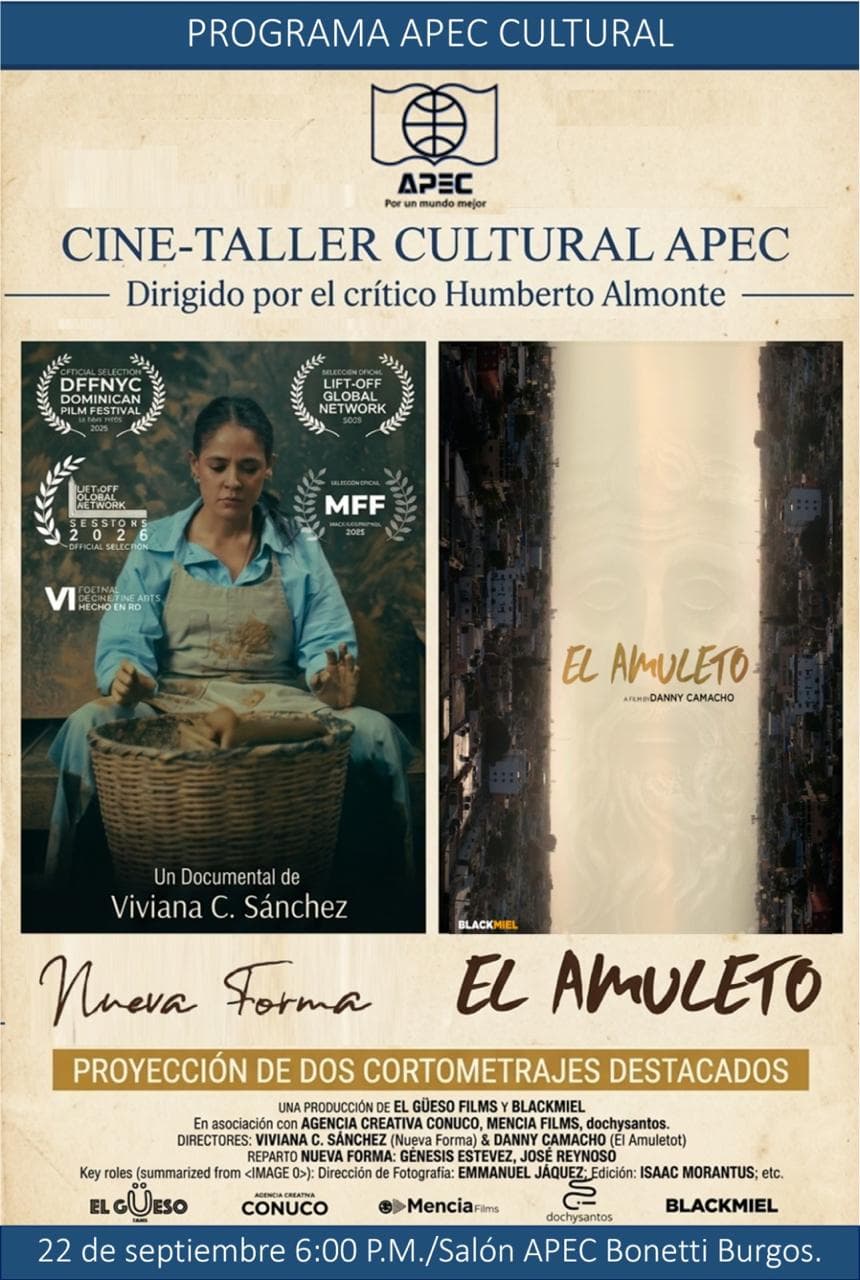 Cine-Taller Cultural Apec presenta ''Nueva Forma'' y ''El amuleto''.